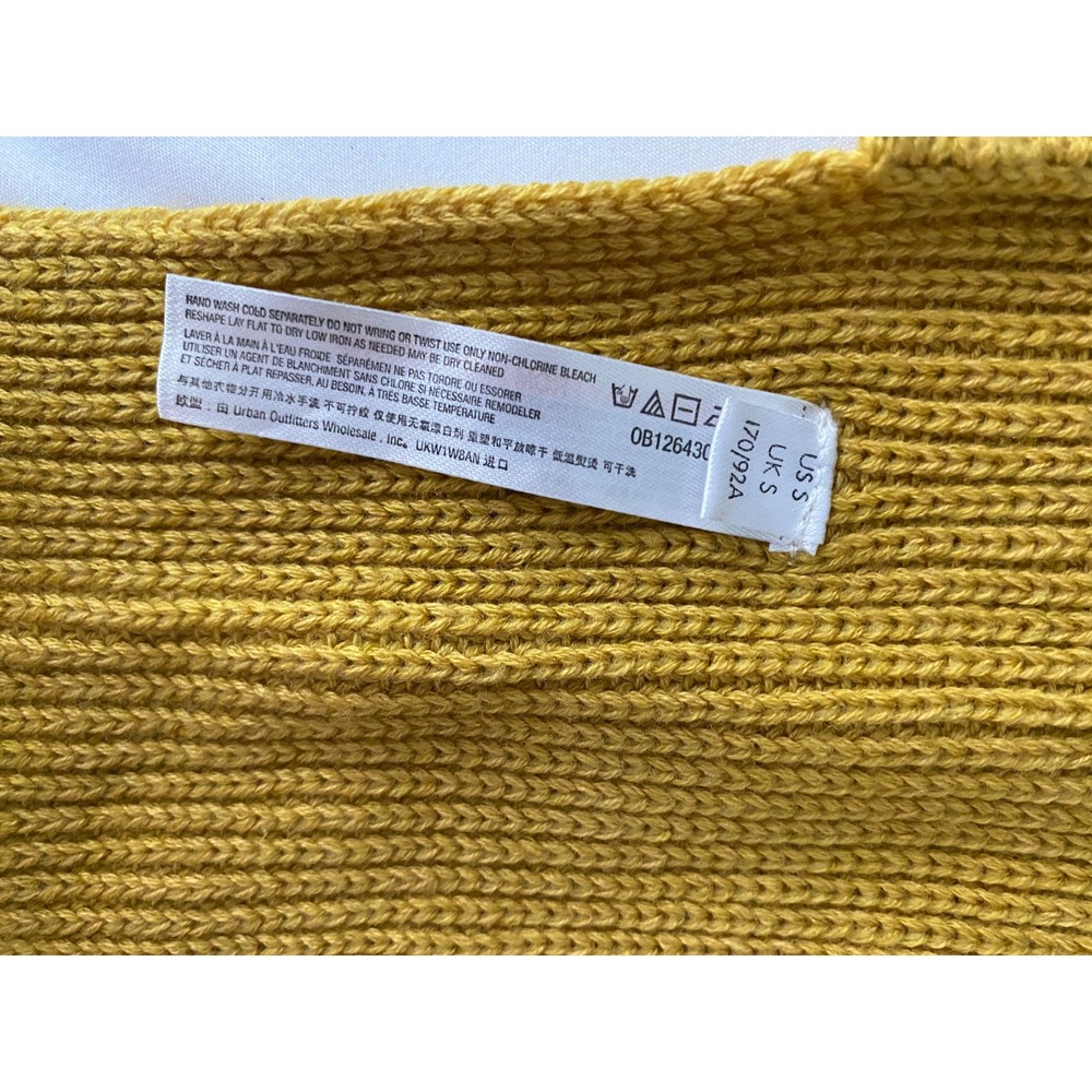 Free People FP Beach Women Ribbed Knit Boho Crop Tank Top Size S Mustard Yellow - Picture 4 of 9
